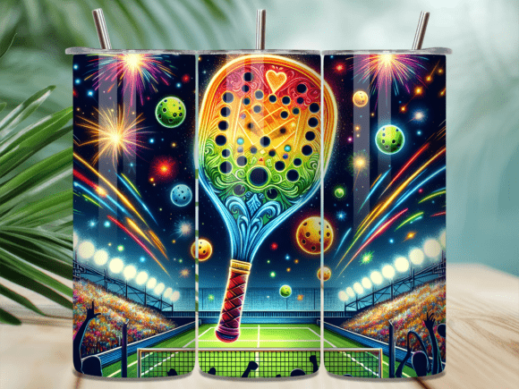 Download Glow Pickleball Paddle Fireworks Tumbler - Premium Resources