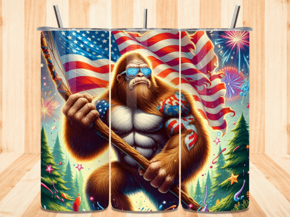 Download Patriotic Bigfoot Flag USA Tumbler Wrap - Premium Resources