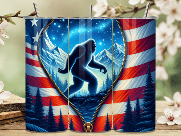 Download Patriotic Bigfoot Zipper USA Tumbler PNG - Usa tumbler Collection