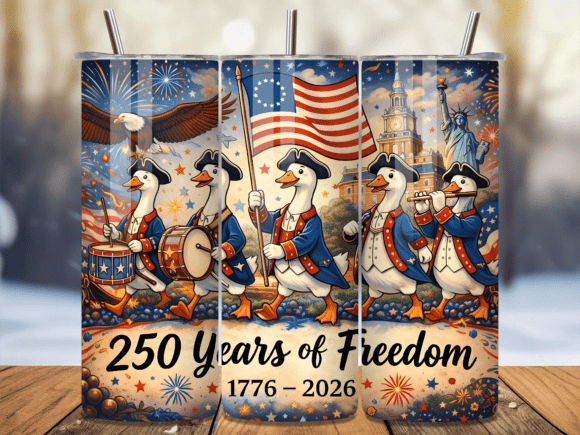 Download 250 Years Freedom Geese USA Tumbler Wrap - Usa tumbler Collection