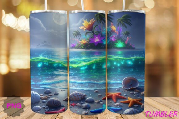 Download Glow Wave Tropical Tumbler Wrap PNG - Premium Resources