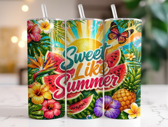 Download Sweet Like Summer Tropical Tumbler Wrap - Premium Resources