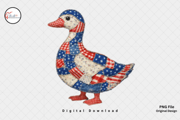 Download Patchwork Americana Patriotic Duck PNG - Patchwork americana Collection