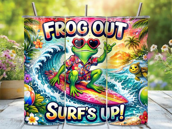 Download Frog out Surfs Up Tropical Tumbler Wrap - Premium Resources