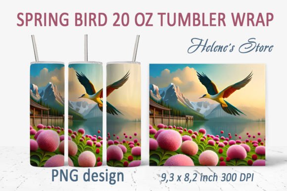 Download Spring Bird Tumbler Sublimation Wrap PNG - Tumbler sublimation Collection