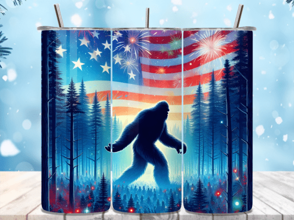 Download Patriotic Bigfoot Forest USA Tumbler Png - Premium Resources