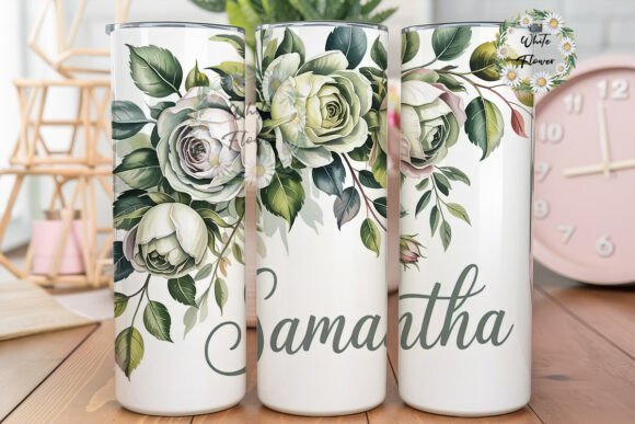 Download Green Roses Personalized Tumbler Wrap - Personalized tumbler Collection