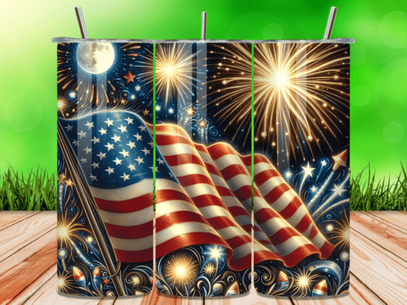 Download Waving American Flag Fireworks Tumbler - Fireworks tumbler Collection
