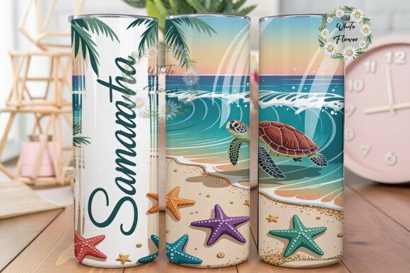 Download Tropical Beach Personalized Tumbler Wrap - Personalized tumbler Collection